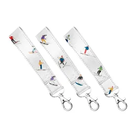Set of Three - Dancing Skiers Wristlet Straps