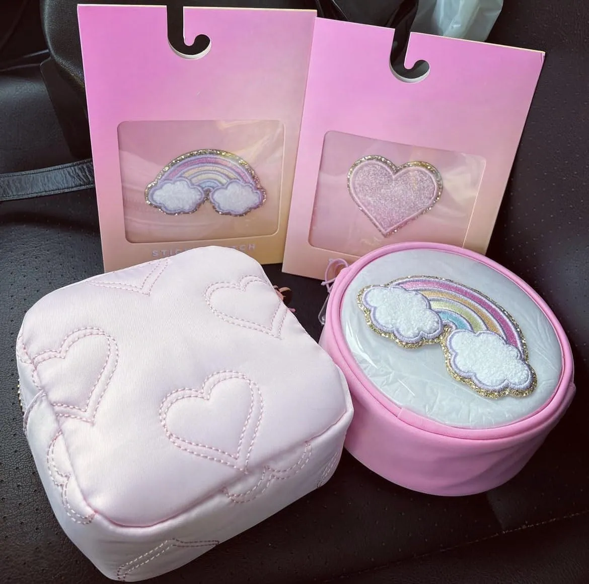 Small Makeup Bag for Purse Mini Quilted Cosmetics Travel Bag Cute Pouch for Women Girls, Pink