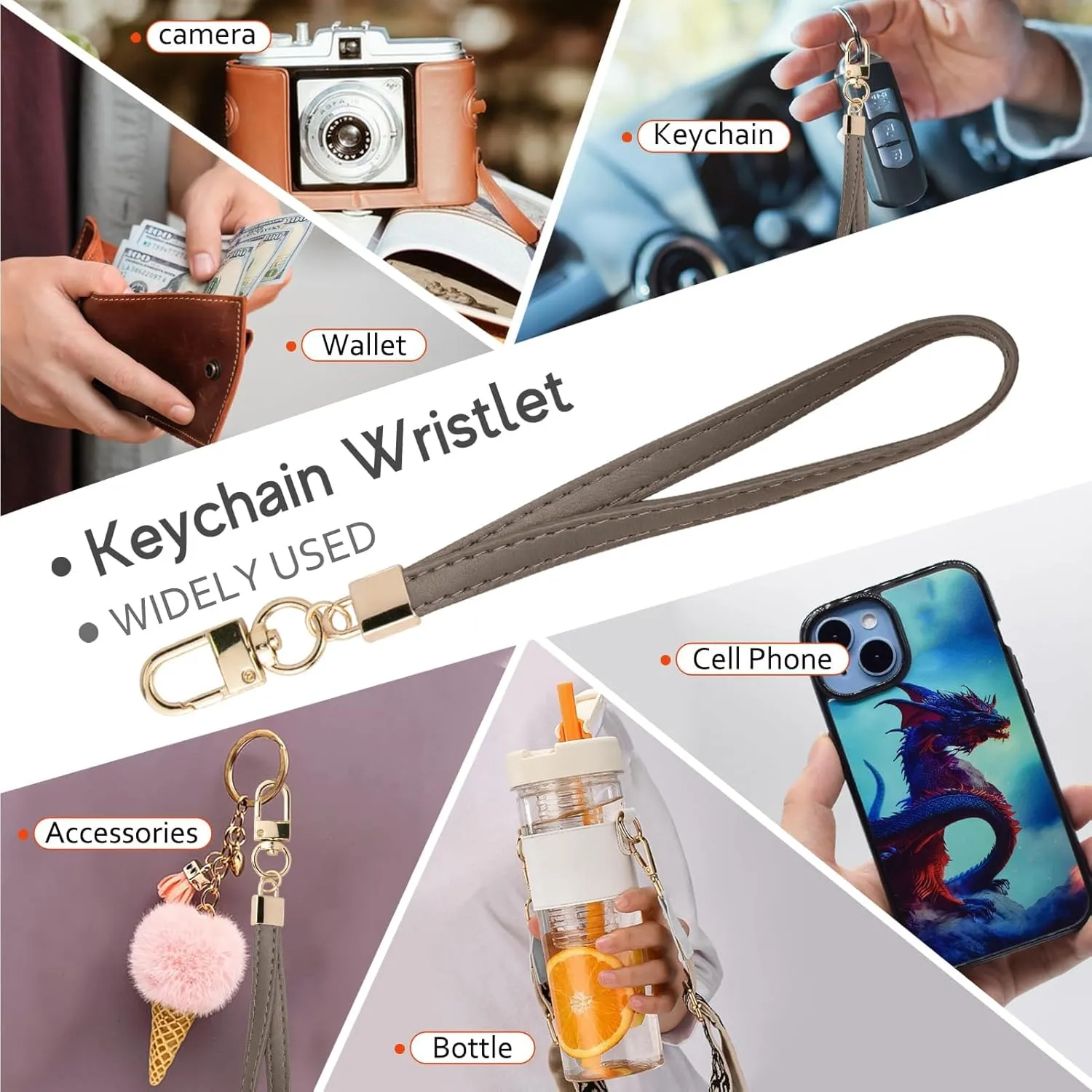 Small Wristlet Wallets for Women RFID Credit Card Holder Wallet Keychain Wristlet Wallet Credit Card Wallets for Women (Cement grey)