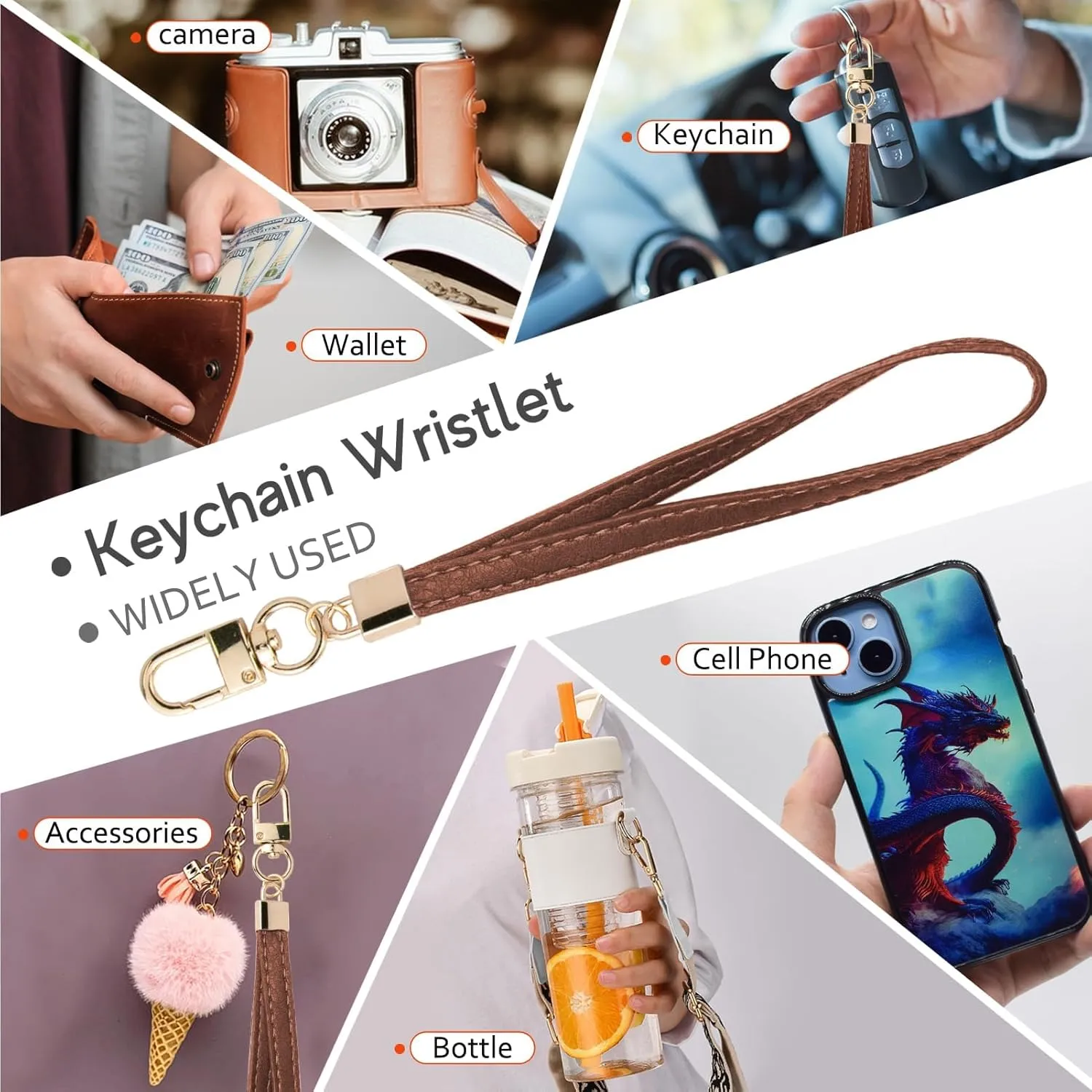 Small Wristlet Wallets for Women RFID Credit Card Holder Wallet Keychain Wristlet Wallet Credit Card Wallets for Women (Chocolate Brown)