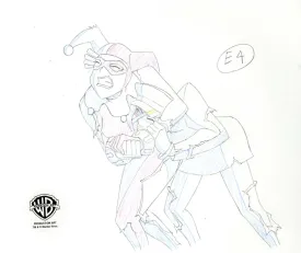Superman the Animated Series Original Production Drawing: Harley Quinn and Mercy Graves