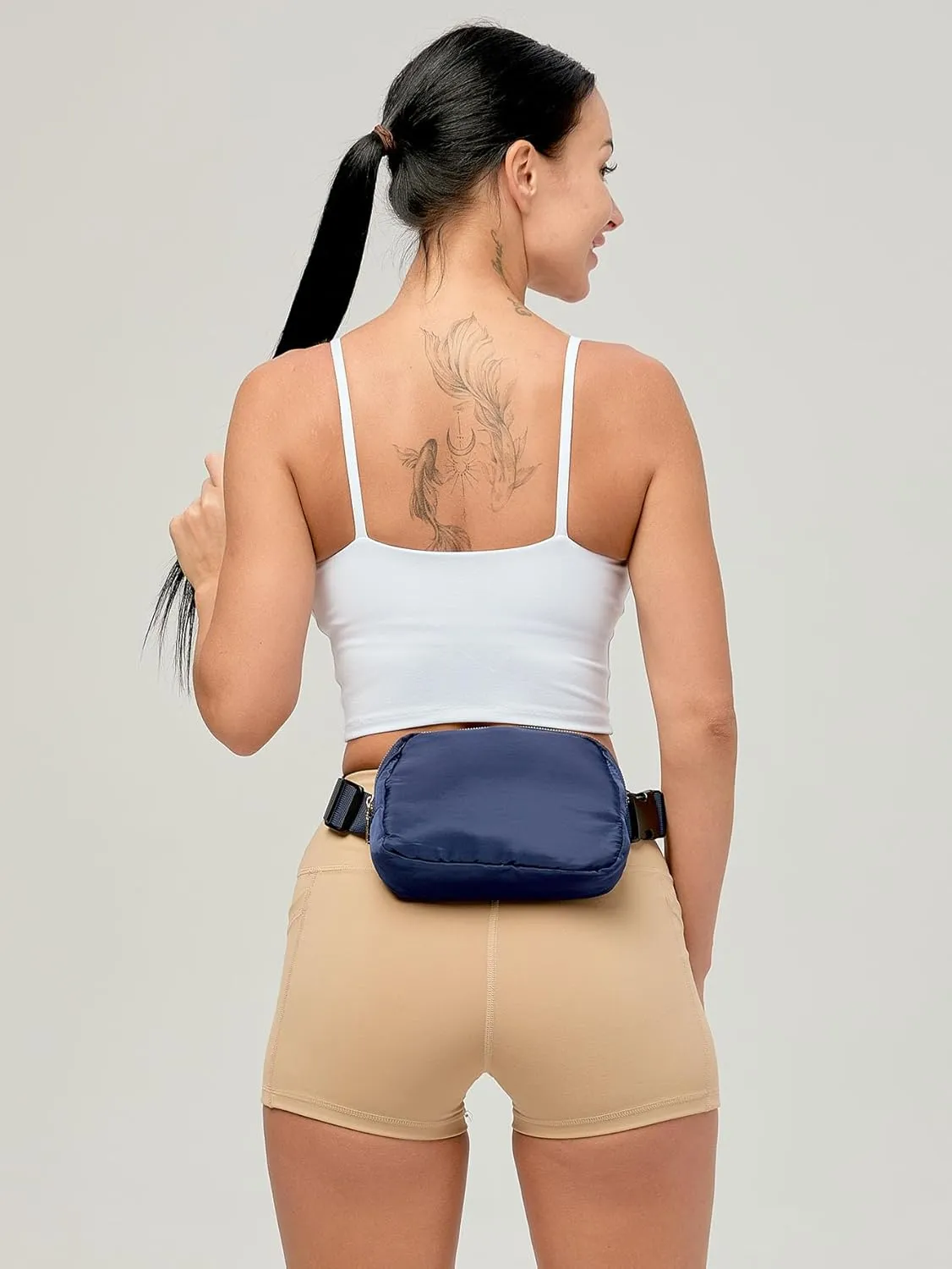 Unisex Fanny Pack for Women Men, 1L Everywhere Mini Belt Bag with Adjustable Strap, Lightweight Nylon Crossbody Bags Small Waist Pouch for Workout Running Traveling Hiking (Blue)