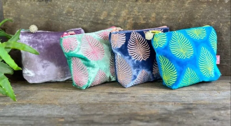 Velvet Mini Coin Purse - Plain Lilac