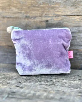Velvet Mini Coin Purse - Plain Lilac