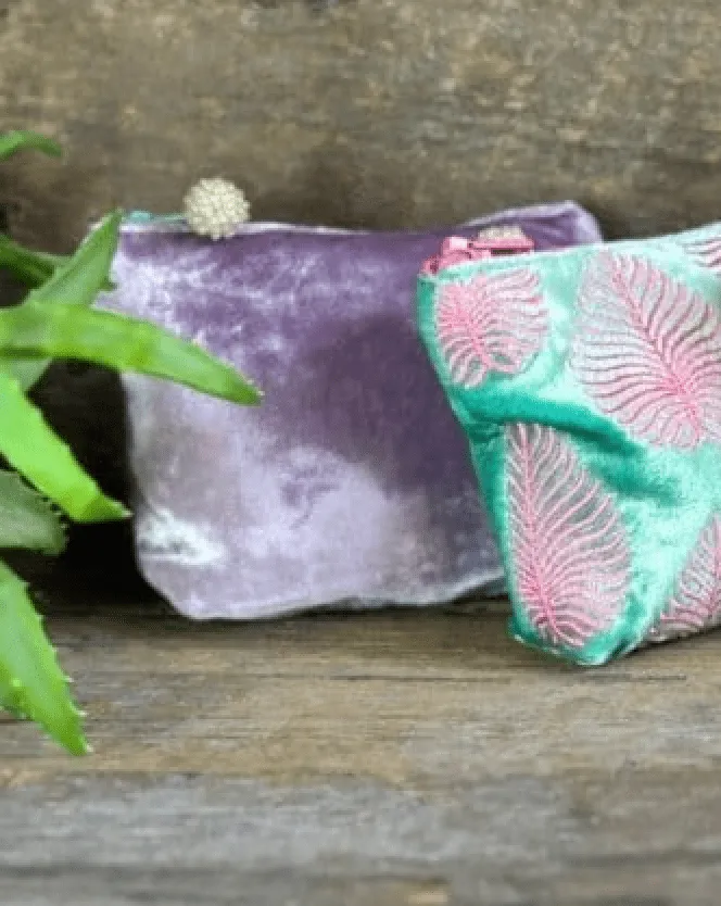 Velvet Mini Coin Purse - Plain Lilac