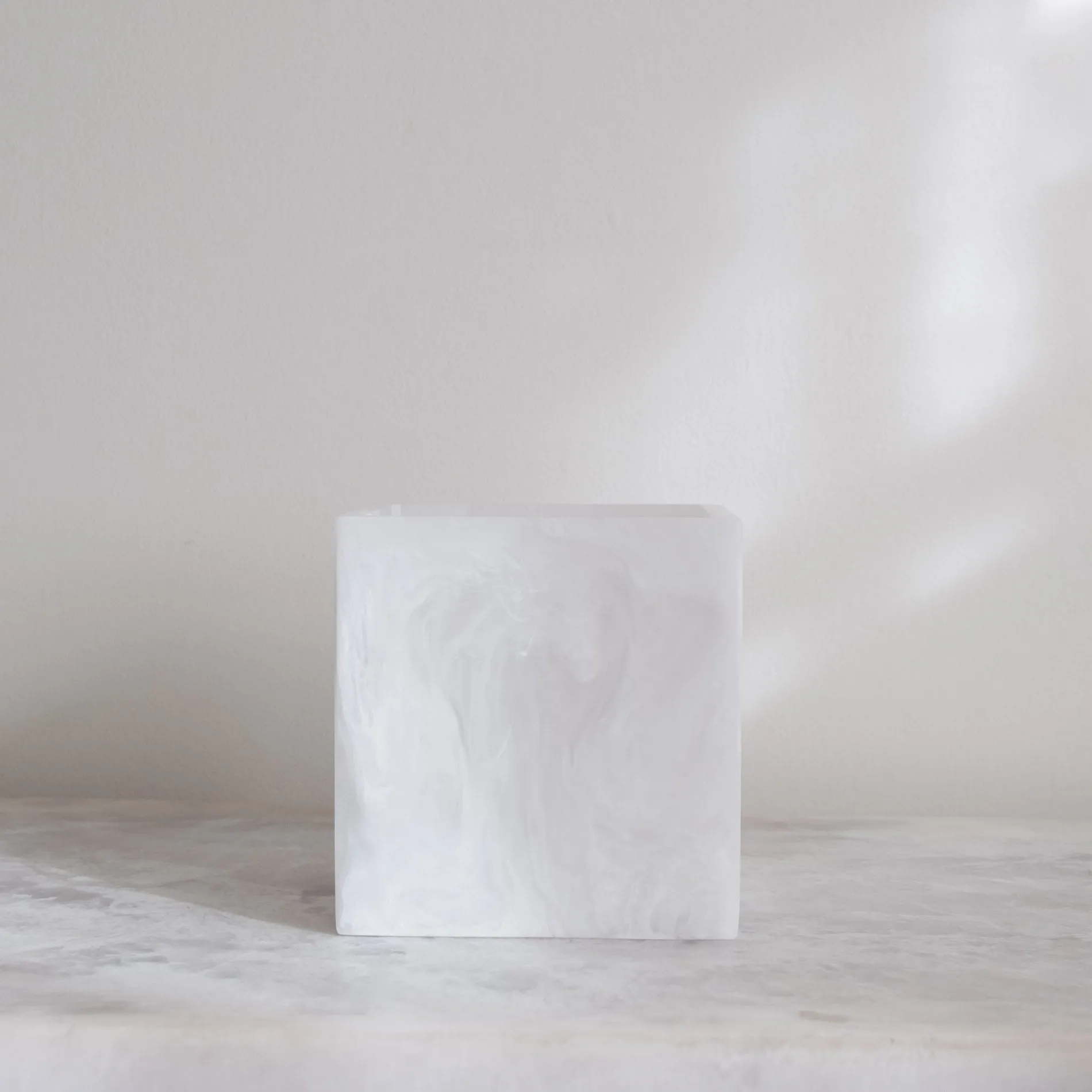 Whistler Square Vase - White Marble