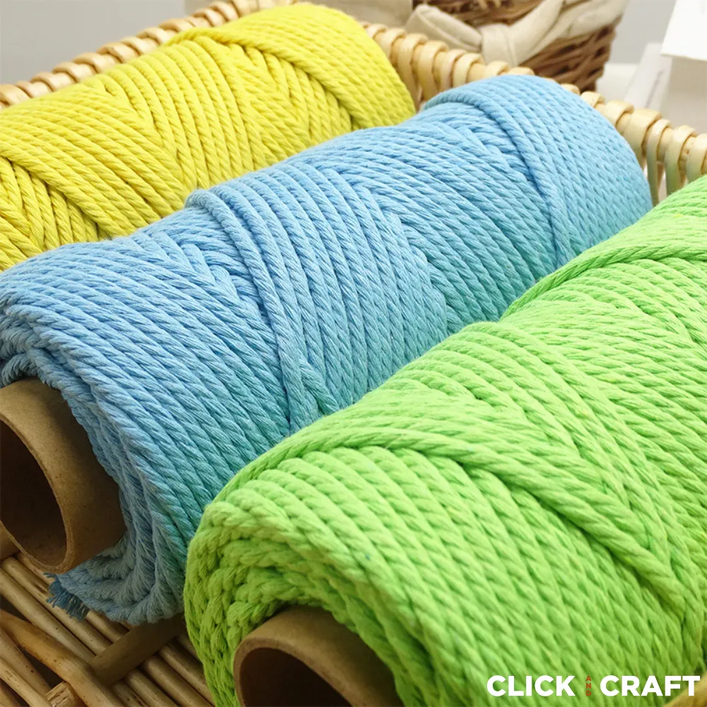 White Macrame Cords | 3-Strand 100% Cotton Cords 100m/109yd