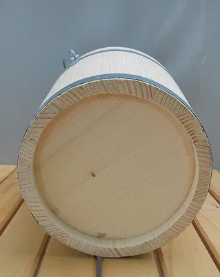 Wooden Tub Bucket Pail Wooden Firkin Metal Bands 12 Liters 3.3 Gallon