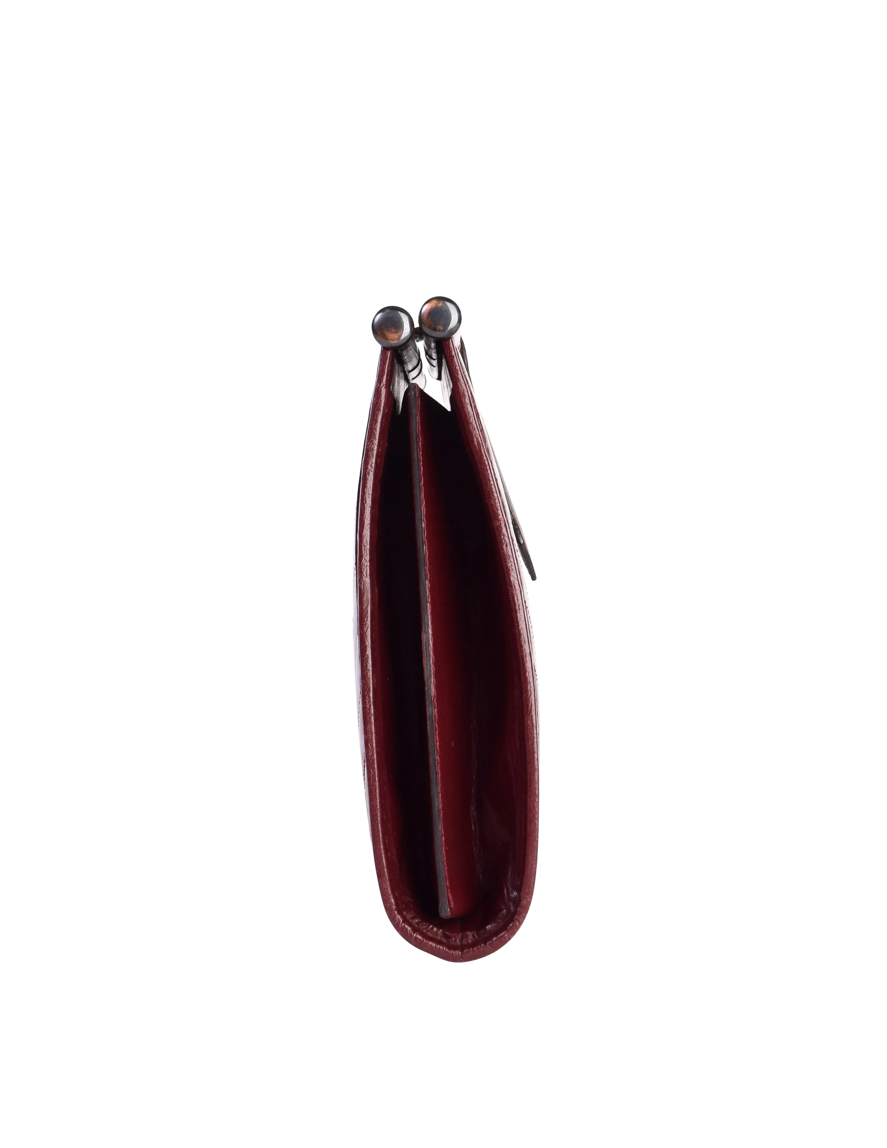 Yves Saint Laurent Vintage Burgundy Leather Chevron Quilted YSL Logo Large Clutch Bag